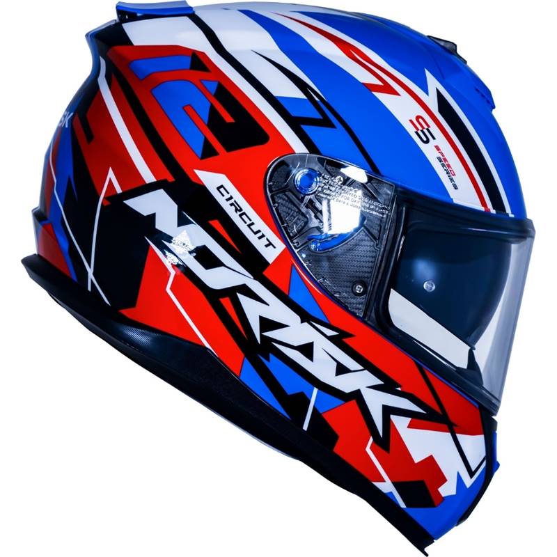 CAPACETE STRADA CIRCUIT AZUL/VERMELHO/BRANCO