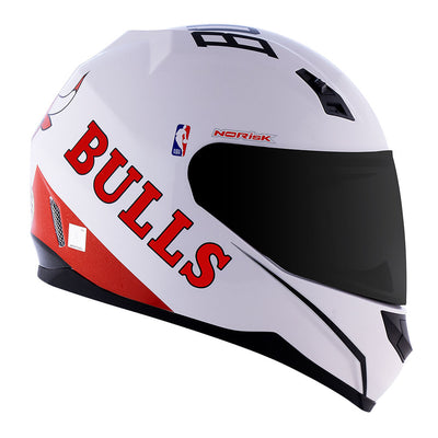 CAPACETE NORISK FF391 STUNT NBA CHICAGO BULLS BRANCO - 58/M