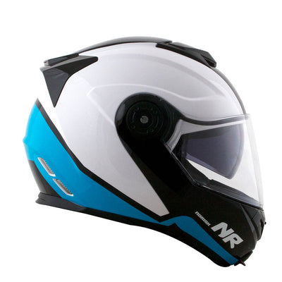 CAPACETE NORISK ROUTE FF345 CHANCE BRANCO/AZUL - 58/M