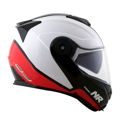 CAPACETE NORISK ROUTE FF345 CHANCE BRANCO/VERMELHO - 58/M
