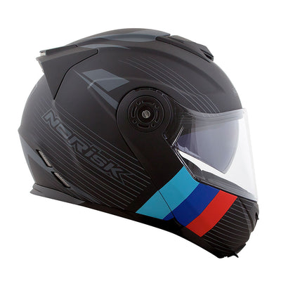 CAPACETE NORISK ROUTE FF345 STROKE PRETO FOSCO/AZUL - 60/L