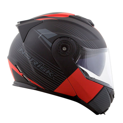 CAPACETE NORISK ROUTE FF345 STROKE PRETO FOSCO/VERMELHO - 60/L