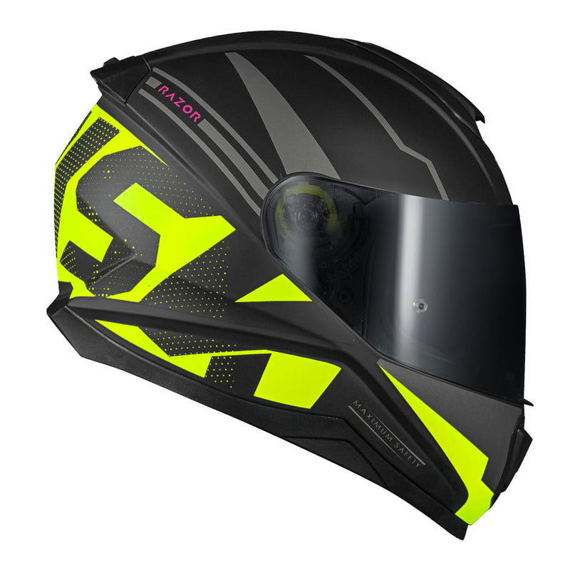 CAPACETE NORISK RAZOR FULL PRETO/AMARELO FOSCO - 62/XL
