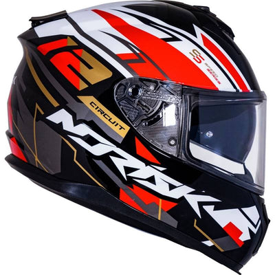 CAPACETE STRADA CIRCUIT PRETO/VERMELHO/DOURADO