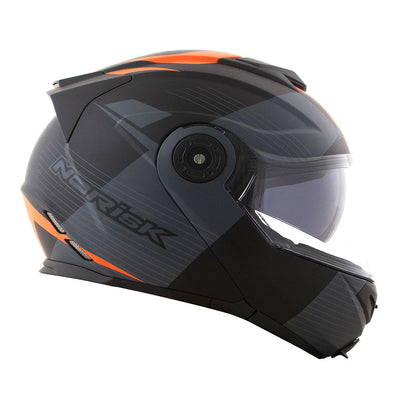 CAPACETE NORISK ROUTE FF345 STROKE PRETO FOSCO/LARANJA - 64/XXL